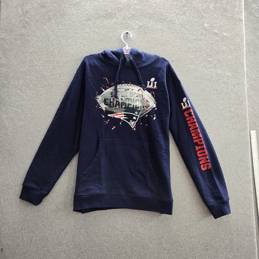New England Patriots Men Hoodie L/G Navy Fanatics Graphic Super Bowl PRO LINE